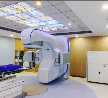 Installed LINAC in a commissioning-ready treatment room